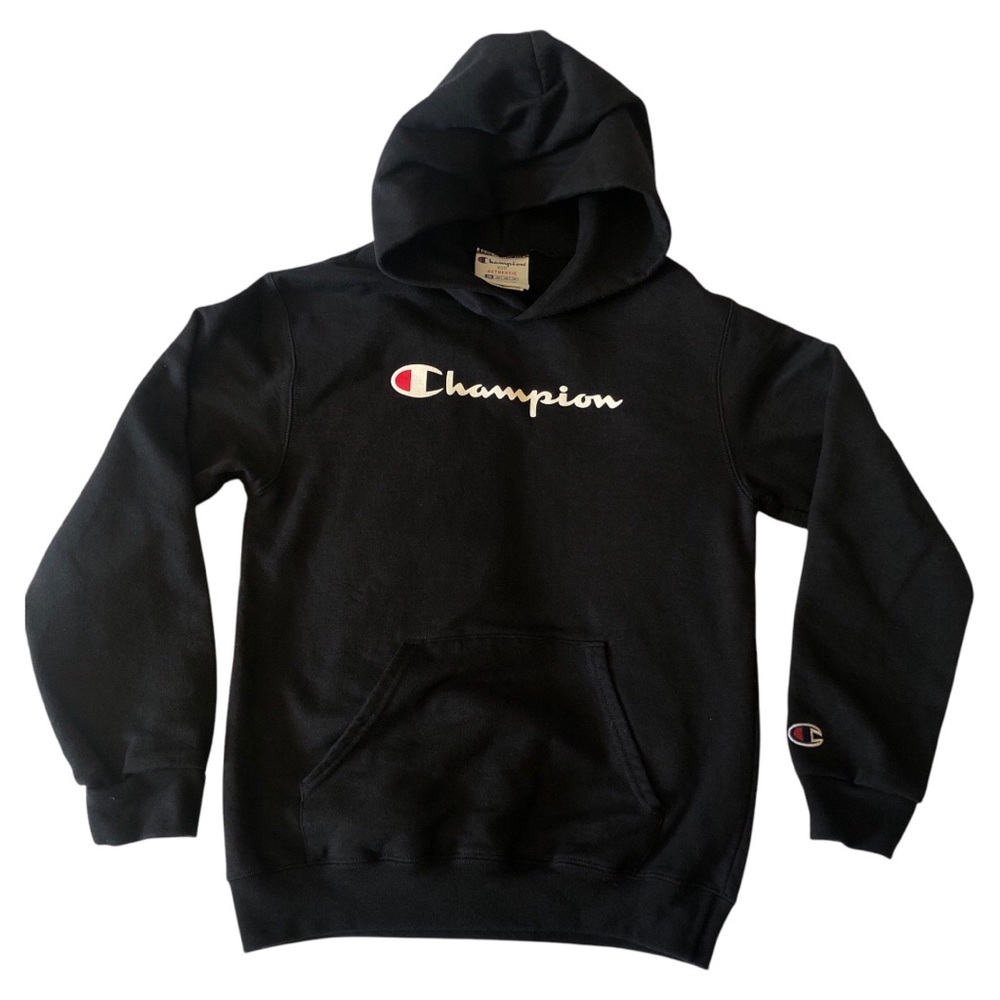 Champion Black Pullover Hoodie Size Youth Medium